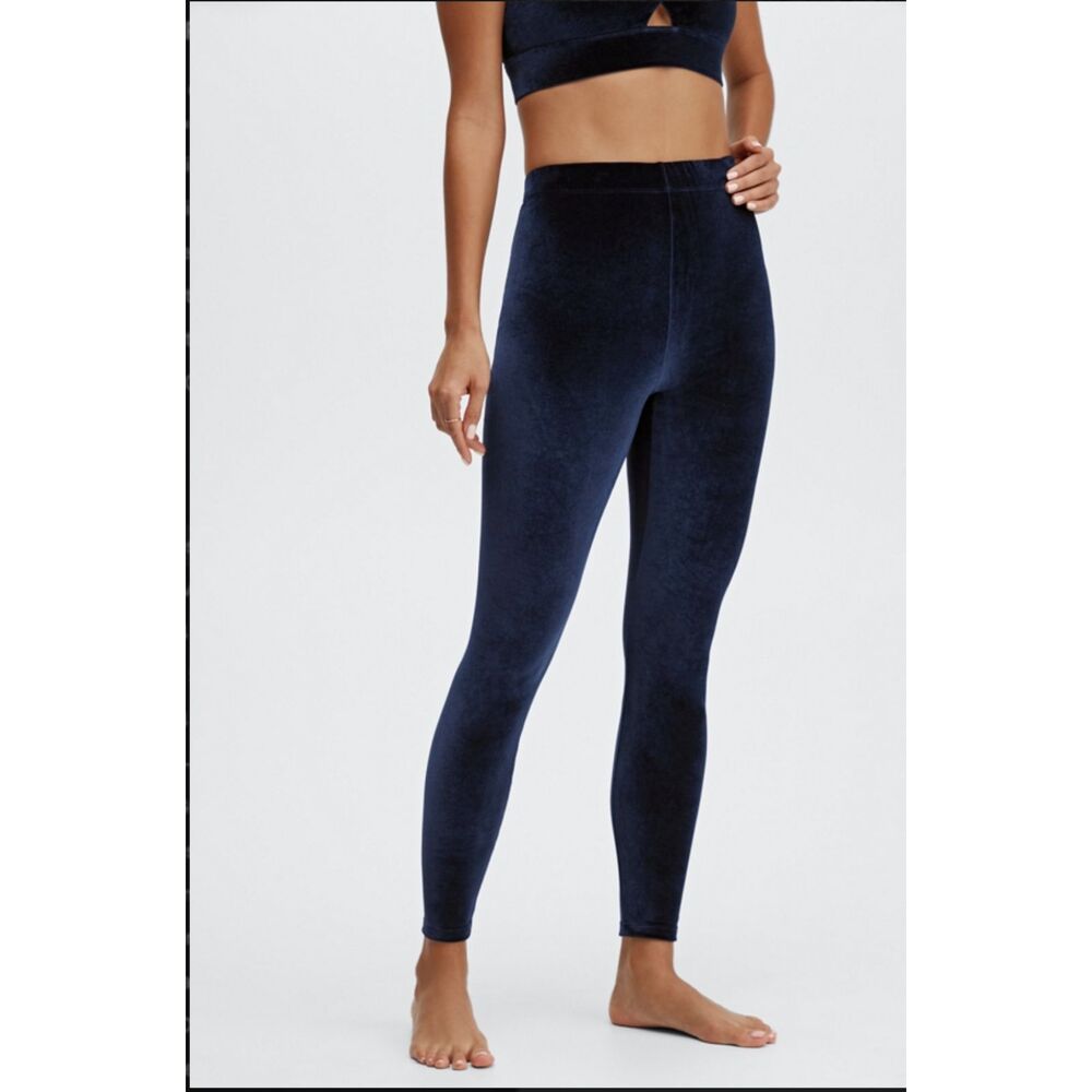 NWT Fabletics Emma Velour Legging Deep Navy 1X 27" High Waist